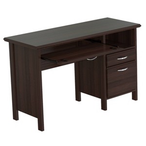 Inval 47" Computer Desk Espresso: MDF Composite, Laminate Surface, Open Storage Shelf - 1 of 4