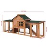 80” Wooden Rabbit Hutch, Outdoor Chicken Coop, Bunny Hutch Guinea Pig Pet House Bunny Cage with Double Side Runs, Weatherproof Roof, Removable Tray - 2 of 4