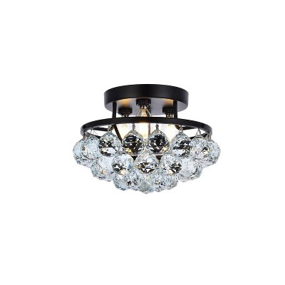 Elegant Lighting Corona 10 inch black flush mount