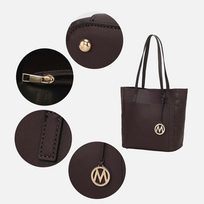 MKF Collection Tote Bag Structured Embossed Panel, Leah | MKF Collection by Mia K - Cognac — фото 3