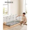 SONGMICS Pet Playpen with Floor, Small Animal Pen, Pet Fence Indoor, DIY Plastic Enclosure, 57.1 x 28.3 x 22.4 Inches, Clear - 2 of 4
