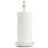 Farmlyn Creek Wooden Rustic Paper Towel Holder for Kitchen Organization, Distressed Standing Holder for Countertop, White Washed Color, 6.5x16 In - 3 of 4