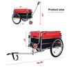 NAYSAYE Bike Cargo Dolly Aluminum Folding Trailer with Removable Cover and Safe Hitch System for Cycling Travel, Black and Red, 56.75"*24"*37" - 4 of 4