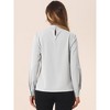 Allegra K Women's Business Casual Stand Collar Chiffon Long Sleeve Blouse - 3 of 4