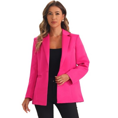 Allegra K Women's Office Long Sleeve Lapel Collar Solid Blazer