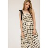 August Sky Women's Smocked Faux Tie Strap Sea Print Midi Dress - 4 of 4