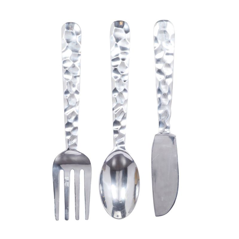 Set of 3 Aluminum Utensils Knife, Spoon and Fork Wall Decors - Olivia & May, 1 of 24