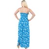 LA LEELA Women's House Daily Routine Evening Wear Boho A line Smocked Dresses Evening Long Tube Top Slit Maxi Dress for Women One Size Blue, Floral - 3 of 4