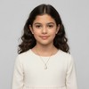 Guili 14K Gold Plated with White Mother Of Pearl Heart-Shaped Lock Pendant Necklace For Kids - 3 of 3