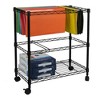Oceanstar Portable 2-Tier Metal Rolling File Cart - 3 of 4