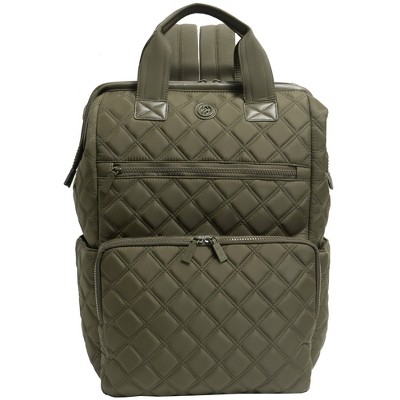 JOAN & DAVID Diamond Quilted Puffer Nylon Square Laptop Backpack 020-TAUPE One Size — фото 2
