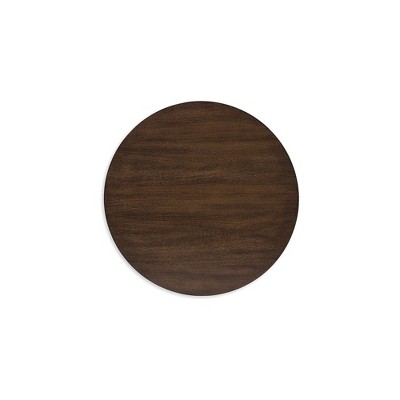 Korestone 26" Round Dark Brown Wood End Table