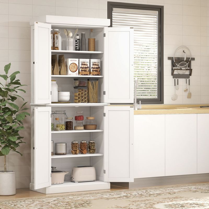 HOMCOM Freestanding Modern 4 Door Kitchen Pantry, Storage Cabinet Organizer with 6-Tier Shelves, and 4 Adjustable Shelves, 2 of 7