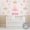 Big Dot of Happiness Little Princess Crown - Peel and Stick Nursery and Kids Room Vinyl Wall Art Stickers - Wall Decals - Set of 20 - 2 of 4