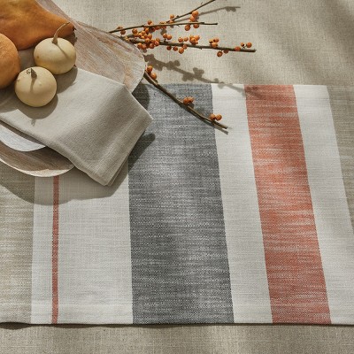 Fall Cotton Striped Table Runner 14" x 16"
