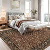 Vintage  Area Rug for Living Room Bedroom Non-Slip Low Pile Machine Washable Rug - 3 of 4