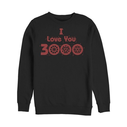 Men s Marvel Love You 3000 Iron Man Icons Sweatshirt Target