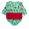 RuffleButts Baby Toddler Girls Long Sleeve Flutter Bubble Romper - 2 of 2