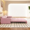 Whison 3-in-1 Velvet Queen Sleeper Sofa Bed & Chaise Lounge with Side Storage Pockets, 2 Seats - 4 of 4