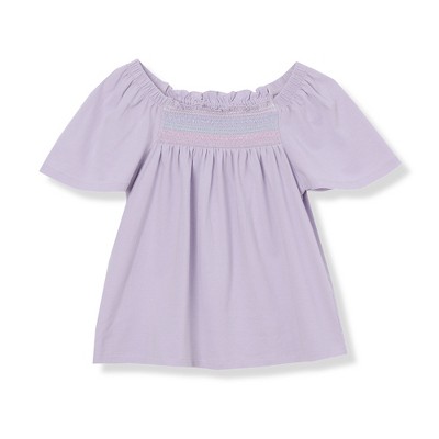 Lands' End Kids Short Sleeve Smock Flutter Top