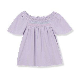 Lands' End Kids Short Sleeve Smock Flutter Top - 1 of 2