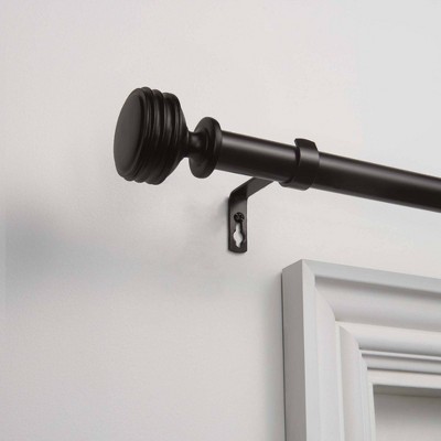 72"x36" Adjustable Duke 1" Curtain Rod and Coordinating Finial Set Matte Brown - Exclusive Home