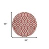 Burgundy And Ivory Geometric Washable Indoor Outdoor Area Rug - 3 of 4