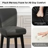 Vipbear 26/30 In Counter Height Swivel Barstool with Back,Modern Fabric Swivel Barstools Chair for Kitchen Island,Pub Upholstered Solid Wood Legs - 4 of 4
