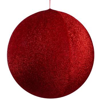 Northlight 27.5" Red Tinsel Inflatable Christmas Ball Ornament Outdoor Decoration