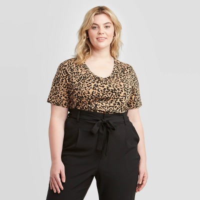 plus size cheetah print shirt