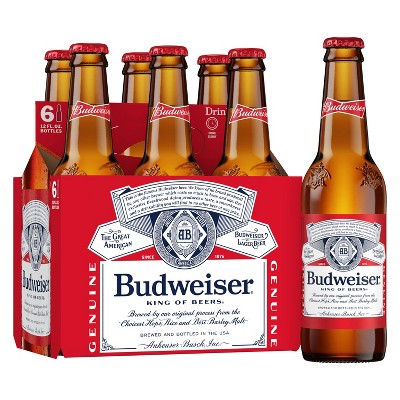 Budweiser American Lager Beer - 6pk/12 fl oz Bottles
