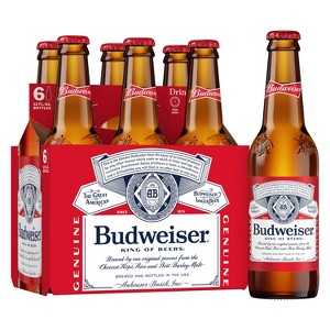 Budweiser American Lager Beer - 6pk/12 fl oz Bottles - 1 of 4