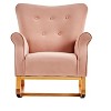 NicBex Modern Rocking Chair with Side Pocket, Upholstered Accent Chair with Wood Legs, High Back Living Room Chair for Bedroom - 2 of 4