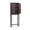 Teamson Home Hatteras Over the Toilet Cabinet with Rattan Inlay Doors and Sturdy Shelves - 2 of 4