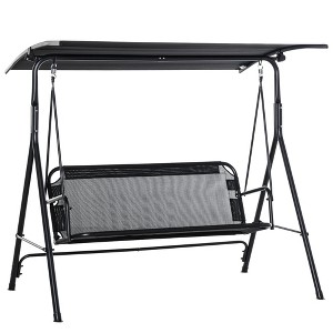 Resenkos 2-Seater Swing Chair, Outdoor Porch Swing With Adjustable Canopy, Comfortable Armrests, - 1 of 4