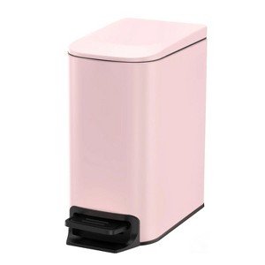 LunaLulinlk Pink 1.6 Gallon Small Bathroom Trash Can, Stainless Steel Trash Can with Lid - 1 of 4