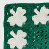 St. Patrick's Day Crochet Clover Hair Scarf - Green/White - 4 of 4