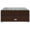 vidaXL Patio Table Outdoor Sofa Coffee Table with Glass Tabletop PE Rattan - Brown - 3 of 4
