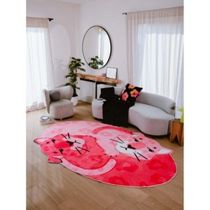 Lany Space Pink Panther Area Rug, 4'x6' - 1 of 4