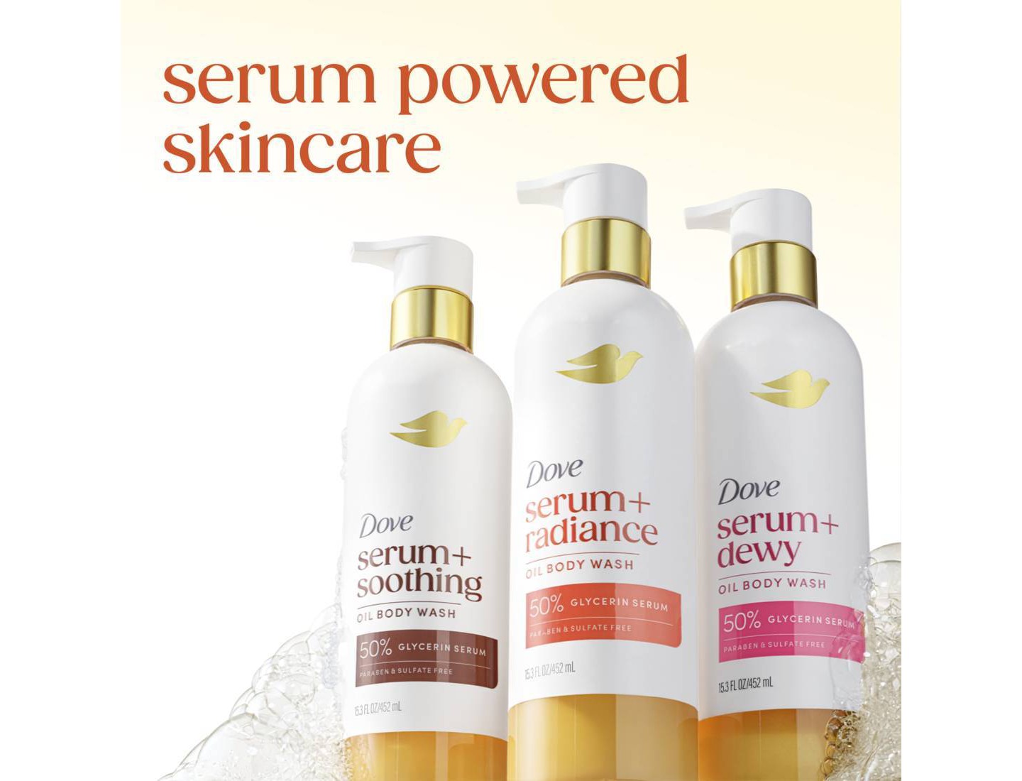 Гель для душа Dove Beauty Serum+Radiance Oil с глицерином, 15.3 fl oz — фото 5