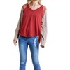 Women's Raw Edge Color Block Top - PLUS - umgee - image 3 of 3