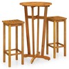 vidaXL 3 Piece Patio Bar Set Solid Wood Acacia - 2 of 4