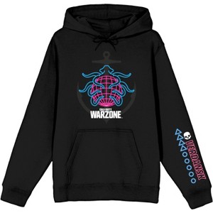 Mens Call of Duty Warzone Verdansk Retro Neon Anchor Black Hooded Sweatshirt - 1 of 3