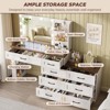 Large Makeup Vanity Desk with Mirror and Lights and 8 Drawers, Glass Top Vanity Dresser Combo, White - 3 of 4