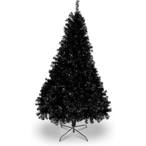 VINGLI Upgraded 7.5ft Black Artificial Halloween Christmas Tree, 2500 Tips, Sturdy Metal Stand - 1 of 4