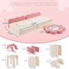 Angel Sar 12-Piece Modular Kids Sofa Set, All-Sponge Construction with Pink & White Colorblock Corduroy, Free-Combination Play Furniture - 3 of 4