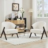 Mid-Century Modern Accent Chair with Boucle Upholstery, Low Profile Lounge Chair for Living Room, Bedroom, Comfortable Reading Chair with Wood Frame - 4 of 4