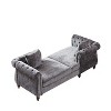 81-inch Chenille Face-to-Face Chaise Lounge with Two Pillows, Nailhead Trim, Button Tufted Design, and Rolled Arms for Lounge, Living Room, and Office - 4 of 4