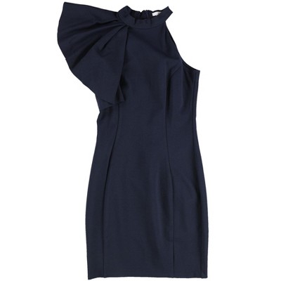 bar III Womens Asymmetrical Ruffle Bodycon Dress