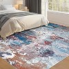 Modern Washable Low Pile Rugs - Soft Abstract Carpet for Living Room, Bedroom, Dining Room, Apartment & Bathroom - Neutral Design for Hardwood Floors - 3 of 4
